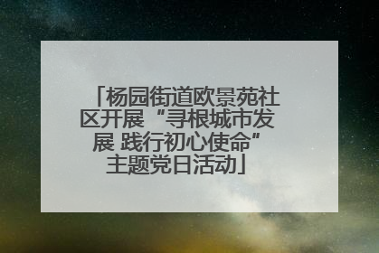 杨园街道欧景苑社区开展“寻根城市发展 践行初心使命”主题党日活动